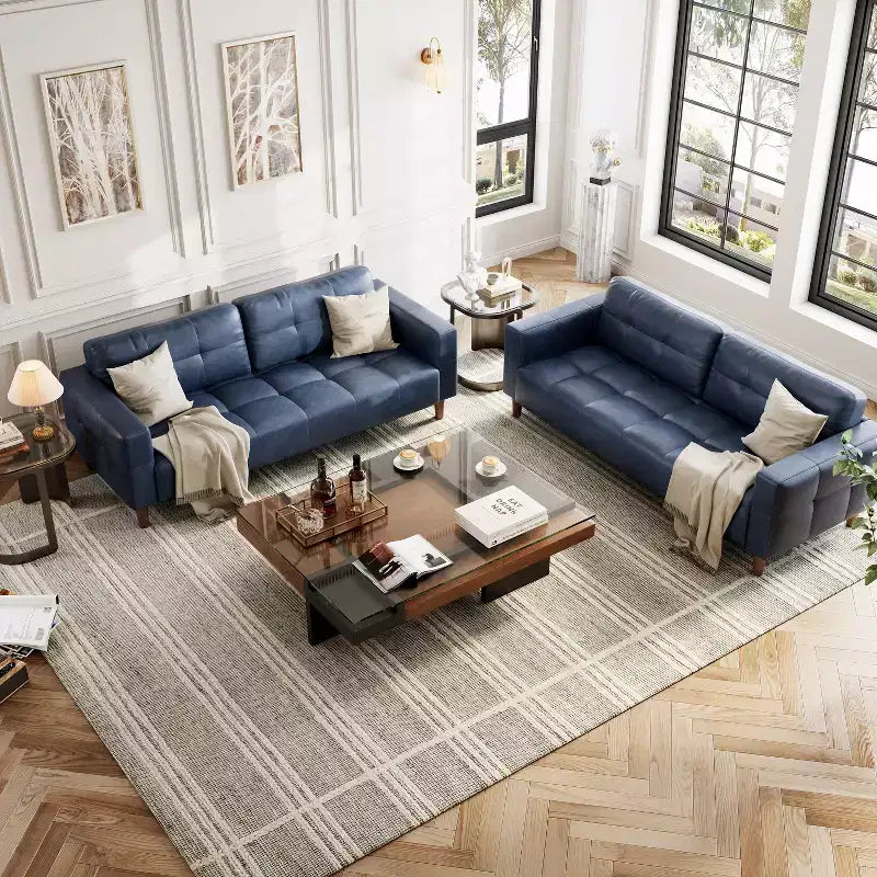 Divano a 3 posti in finta pelle da 83,1 pollici, divanetto oversize imbottito con cuscino posteriore, divano moderno di metà secolo per soggiorno, ufficio