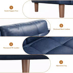 Divano a 3 posti in finta pelle da 83,1 pollici, divanetto oversize imbottito con cuscino posteriore, divano moderno di metà secolo per soggiorno, ufficio