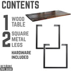 Scrivania in Legno Massello con Gambe Orizzontali da 71 cm