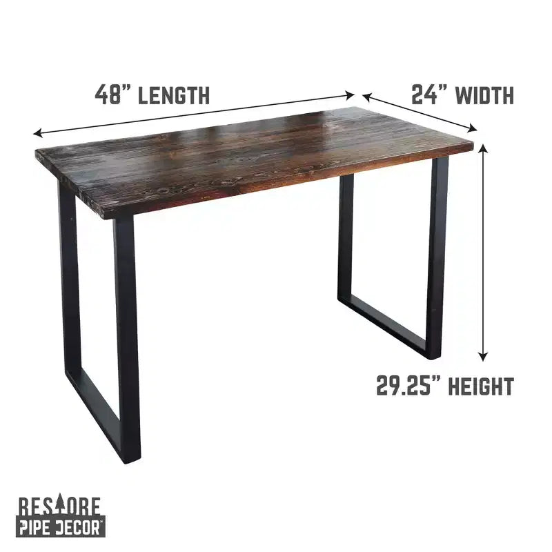 Scrivania in Legno Massello con Gambe Orizzontali da 71 cm