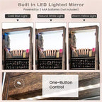 64 Mobile portagioie chiudibile a chiave con specchio e luci LED