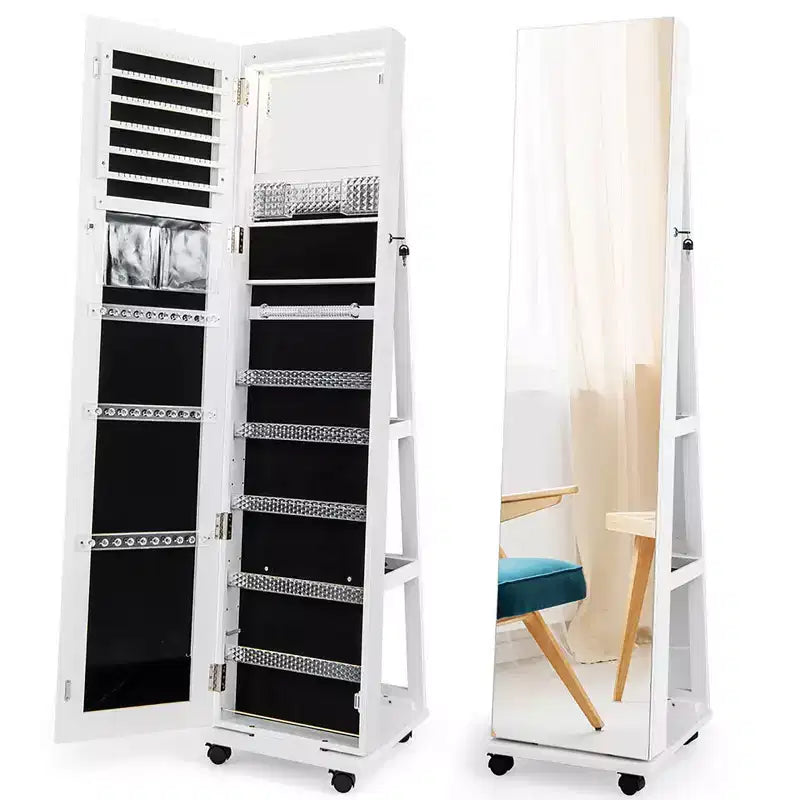 64 Mobile portagioie chiudibile a chiave con specchio e luci LED