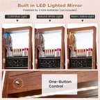 64 Mobile portagioie chiudibile a chiave con specchio e luci LED