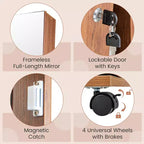 64 Mobile portagioie chiudibile a chiave con specchio e luci LED
