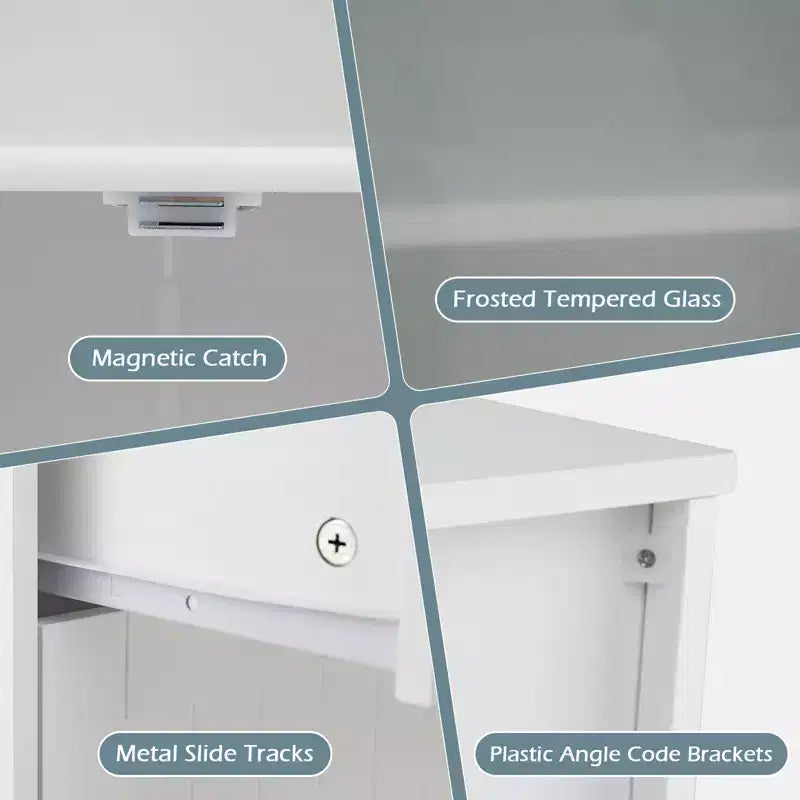 Mobiletto da bagno a colonna con 2 cassetti