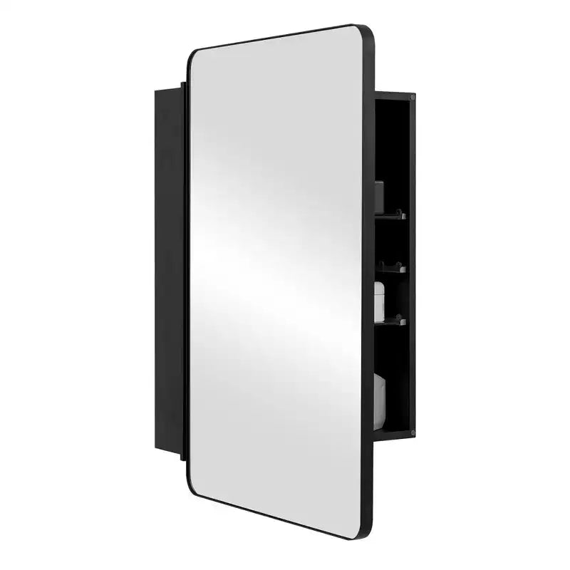 Mobiletto da bagno con specchio da 20 x 30 pollici, con telaio in alluminio e ripiani regolabili