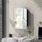 Mobiletto da bagno con specchio da 20 x 30 pollici, con telaio in alluminio e ripiani regolabili