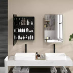 Mobiletto da bagno con specchio da 20 x 30 pollici, con telaio in alluminio e ripiani regolabili