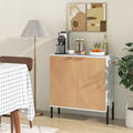 Credenza a 2 ante con ripiano, gambe in metallo e kit antiribaltamento