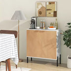 Credenza a 2 ante con ripiano, gambe in metallo e kit antiribaltamento