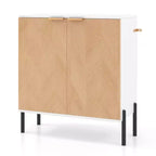 Credenza a 2 ante con ripiano, gambe in metallo e kit antiribaltamento