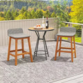 Sgabelli da bar in legno massello di acacia, set da 2, sedie da patio in rattan altezza bancone per portico