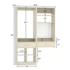 Sistema armadio 50 pezzi con scrivania a muro e organizer da trucco