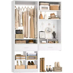 Sistema armadio 50 pezzi con scrivania a muro e organizer da trucco