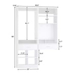 Sistema armadio 50 pezzi con scrivania a muro e organizer da trucco