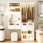 Sistema armadio 50 pezzi con scrivania a muro e organizer da trucco