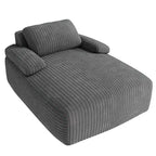 Sedia a sdraio da interno 48 pollici, oversize, in velluto a coste, senza struttura, divano letto, nessun montaggio richiesto, grigio