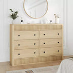 Cassettiera scanalata a 7 cassetti, cassettiera moderna in legno da 54" con cassetti scorrevoli e sicurezza antiribaltamento, per camera da letto, soggiorno o ingresso