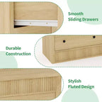 Cassettiera scanalata a 7 cassetti, cassettiera moderna in legno da 54" con cassetti scorrevoli e sicurezza antiribaltamento, per camera da letto, soggiorno o ingresso
