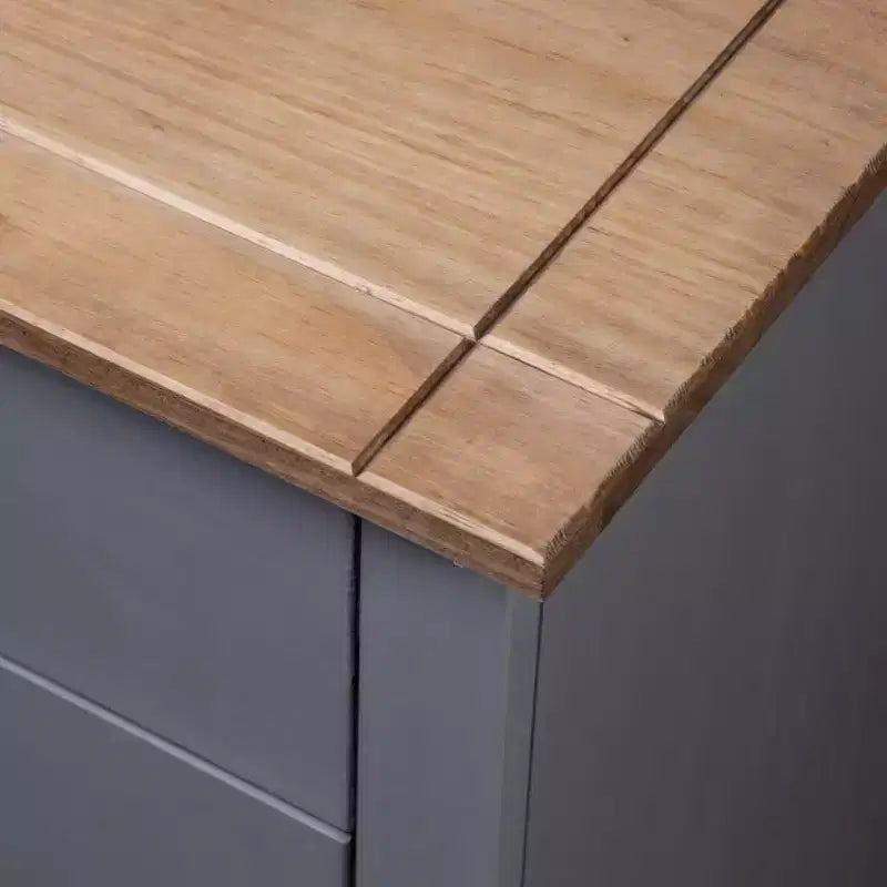 Comodino con 3 cassetti, comodino contenitore in legno di pino