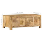 Tavolino da salotto con 4 cassetti 90x50x35 cm in legno massello di mango