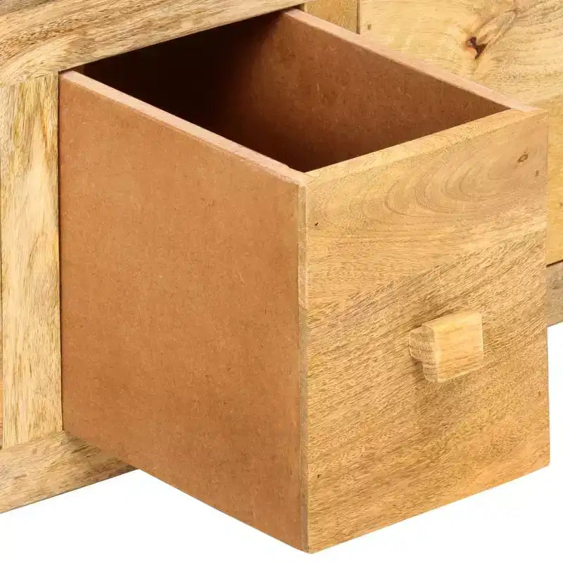 Tavolino da salotto con 4 cassetti 90x50x35 cm in legno massello di mango
