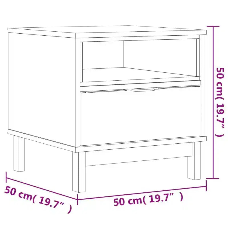 Tavolino 50x50x50 cm in Pino Massiccio