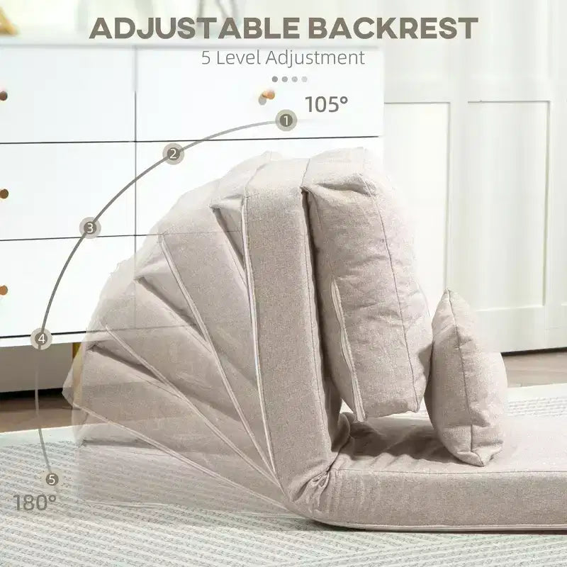 Poltrona Sacco Convertible, Poltrona Pieghevole, Poltrona da Pavimento Comoda con Schienale Regolabile per Soggiorno, Camera da Letto