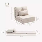 Poltrona Sacco Convertible, Poltrona Pieghevole, Poltrona da Pavimento Comoda con Schienale Regolabile per Soggiorno, Camera da Letto