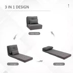 Poltrona Sacco Convertible, Poltrona Pieghevole, Poltrona da Pavimento Comoda con Schienale Regolabile per Soggiorno, Camera da Letto
