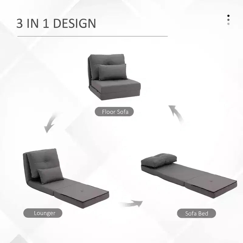 Poltrona Sacco Convertible, Poltrona Pieghevole, Poltrona da Pavimento Comoda con Schienale Regolabile per Soggiorno, Camera da Letto