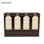 Struttura letto a scomparsa matrimoniale con porta USB e cassetto portaoggetti per camera da letto/camera degli ospiti, letto in legno di pino con decorazione in rattan