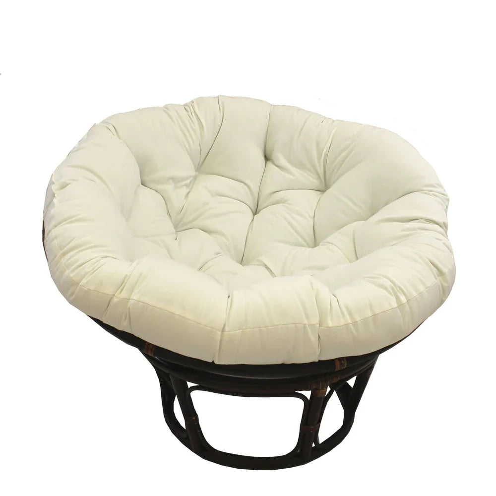 Poltrona Papasan Bali in rattan da 42 pollici con cuscino in twill