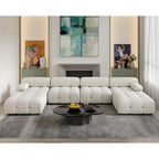 138' umbaubares modulares Ecksofa, U-förmige minimalistische Samtsofas