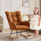 Mecedora para bebé, sillón balancín deslizante para lactancia para la sala de estar, cómodos sillones decorativos para dormitorio, sillones de interior tapizados en felpa tipo teddy