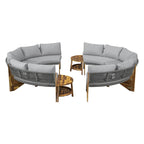Conjunto de asientos para exterior para 6 personas con cojines y 1 mesa de centro