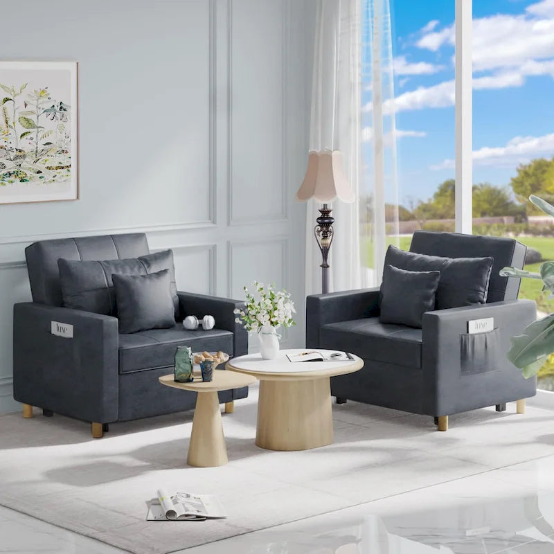 Poltrona letto regolabile, trasformabile 3-in-1, disponibile in più colori, per 1 persona