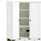Despensa de cocina independiente Whisen de 71' de altura, armario grande de almacenamiento para comedor con aparador, 4 puertas plegables, estantes y botelleros