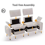 Modulares Cord-Sofaelement von Dyonery mit abnehmbaren, waschbaren Bezügen