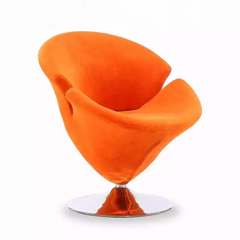 Set di 4 poltroncine girevoli Tulip Manhattan Comfort arancione/giallo: rivestimento in velluto, non richiede montaggio