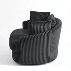 Set di 2 poltrone girevoli a conchiglia oversize da 43 W in morbido velluto a coste con cuscini