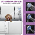 Bañera de aseo para mascotas de acero inoxidable de 50" W ajustable con rampa de escalones