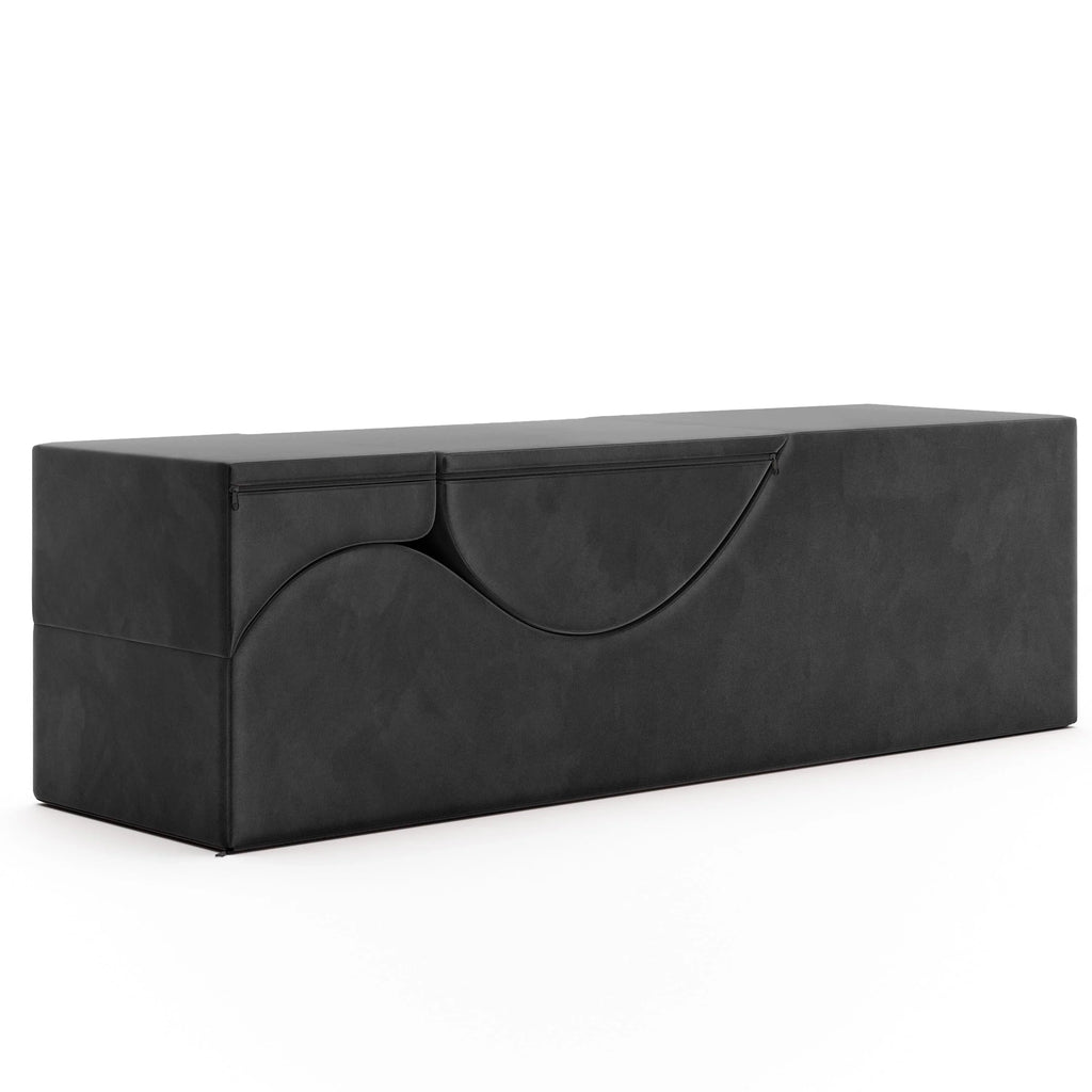 Chaise longue convertibile Avana Kami / poltrona per yoga e massaggi - pouf 2-in-1 con poltrona lounge da yoga ripiegabile estraibile nascosta, microvelluto - N/A