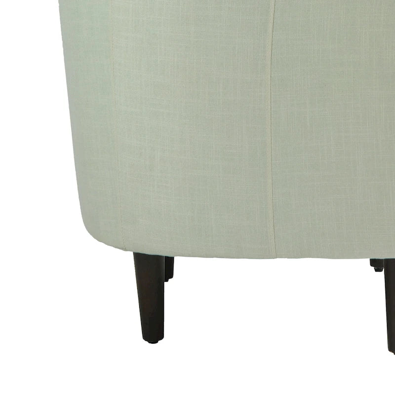 2er-Set moderne Leinen-Sessel im Fassdesign, Clubsessel