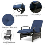 Verstellbarer Relaxsessel für die Terrasse, Lounge-Sofa mit Kissen - 38 (T) x 26.5 (B) x 38.5 (H) ZOLL