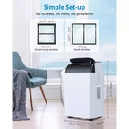 Draagbare airconditioner van 14.000 BTU, 3-in-1-airconditioning voor ruimtes tot 750 vierkante voet met luchtontvochtiger