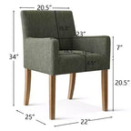 6er-Set gepolsterte Esszimmerstühle mit Armlehnen, moderne Leinen-Sessel mit Holzbeinen, Akzentstühle für Esszimmer und Wohnzimmer – Panipeachy