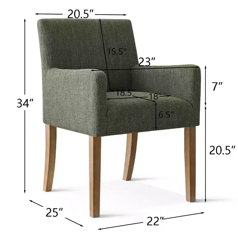 6er-Set gepolsterte Esszimmerstühle mit Armlehnen, moderne Leinen-Sessel mit Holzbeinen, Akzentstühle für Esszimmer und Wohnzimmer – Panipeachy