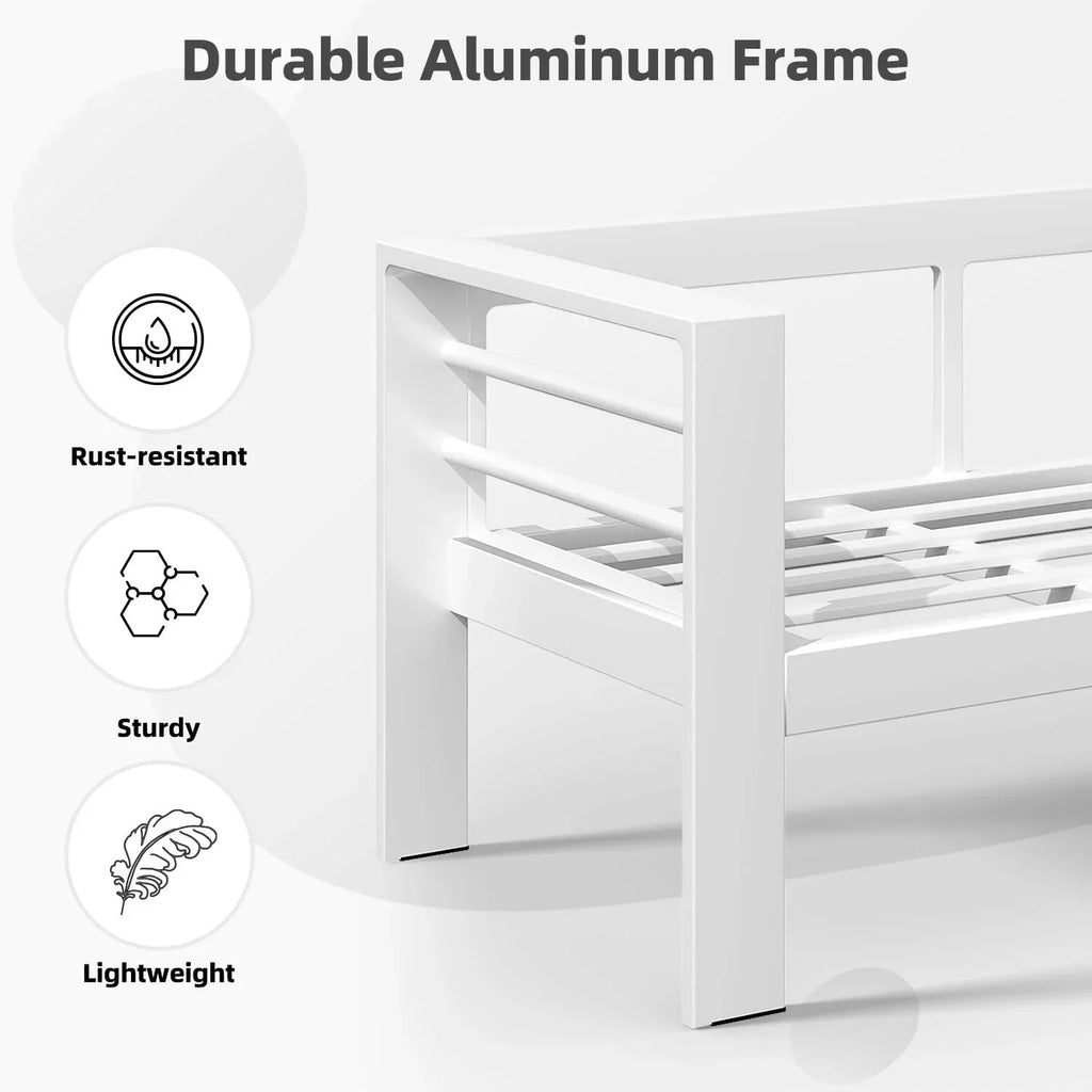 AECOJOY 7-częściowy aluminiowy zestaw mebli tarasowych do wypoczynku na świeżym powietrzu