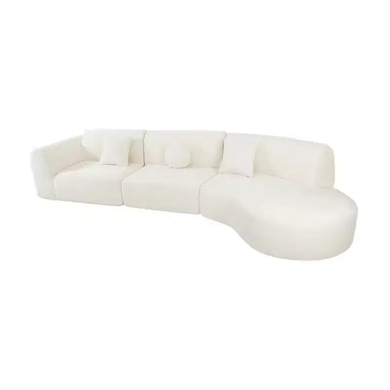 Sofá seccional curvo moderno de 140 pulgadas con chaise longue, conjunto de 3 piezas para la sala de estar